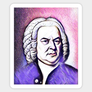 Johann Sebastian Bach Pink Portrait | Johann Sebastian Bach Artwork 7 Sticker